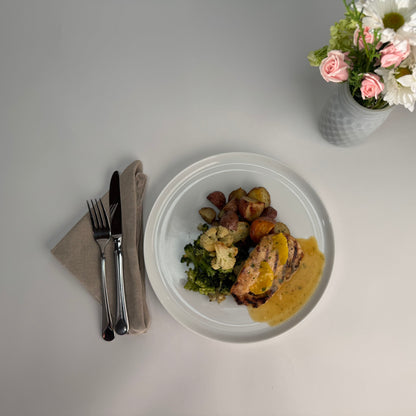 Grilled Citrus Chicken with Roasted Potatoes and Roasted Broccoli/Cauliflower